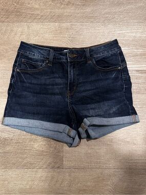 Wax Jean Dark Blue Rolled Cuff Denim Shorts
